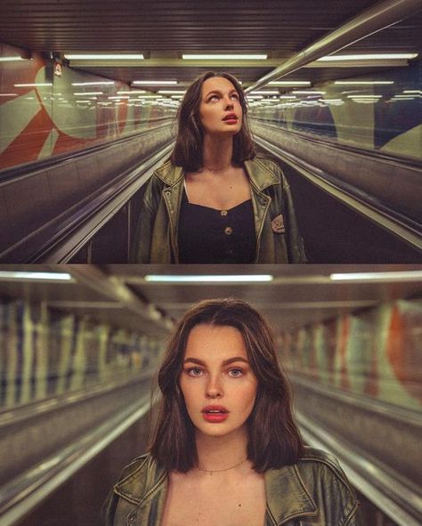 City Fashion Photography, Retro Photoshoot, Street Portrait, U Bahn, Female Portraits, Photography Poses Women, Cinematic Photography, Poses For Photos, Creative Portraits