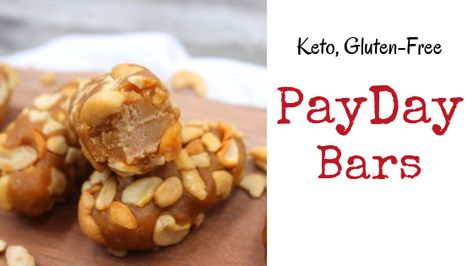 Keto Payday Bars Recipe, Keto Payday Bars, Keto Payday Candy Bars, Homemade Payday, Payday Bars, Payday Candy, Payday Candy Bar, Bars At Home, Healthy Snacks And Meals