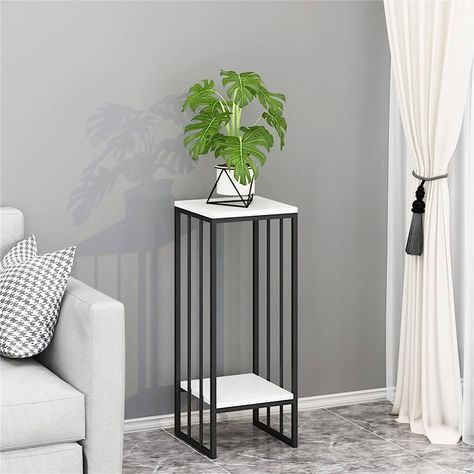 YXDFG 2 Tier Metal Plant Stand,High Square Iron Art Planter Stand, with Wood Rack Multiple Flower Pot Plant Holder Shelves,for Living Room Office Garden,Gold A,30×30×55cm : Amazon.co.uk: Home & Kitchen Outdoor Metal Plant Stands, Metal Plant Stands, Standing Planter, Indoor Porch, Garden Plant Stand, Porch Living, Support Plante, Wood Rack, Metal Plant Stand