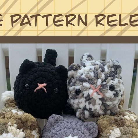 Maggie on Instagram: "🤍 First Pattern Release 🤍    This is a free pattern so feel free to use it! I’d love to see your design so if you decide to do this pattern please send it to me!!    Once again, thank you so much to the pattern testers! I was kind of nervous to post my first call, but these people have made it seamless. I am grateful!!!  If you have any questions at all, feel free to message me. You can also sell them if you want but please credit me with the pattern!   Hope you love these kitties 💕💕  #crochet #crochetamigurumi #crochetpattern #freepattern #crochetfreepattern #patternrelease #newpattern #cat #crochetcat #crochetanimal #crochetinspiration #cute #crochetlove #crochetideas #catlover #crochetdesign" Crochet For Business, Crochet Fluffy Cat Free Pattern, Simple Cat Crochet Pattern, Free Cat Loaf Crochet Pattern, Chunky Cat Crochet Pattern Free, Crochet Loaf Cats Pattern Free, Chunky Cat Crochet Pattern, Crochet Black Cat Pattern Free Amigurumi, Crochet Patterns Instagram