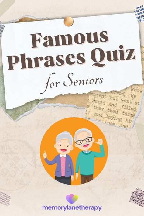 Finish The Phrase Game For Seniors, Reminiscing Activities For Seniors, August Activities For Seniors, Word Games For Seniors, Memory Games For Seniors, Senior Care Activities, Games For Senior Citizens, Trivia For Seniors, Games For Seniors