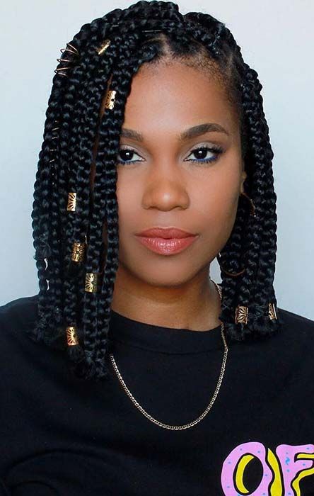 Short Box Braid Hairstyles, Short Box Braid, Hair Plaits, Box Braid Hairstyles, Braids Inspiration, Female Hairstyles, Bob Braids Hairstyles, Short Box Braids Hairstyles, Twisted Hair