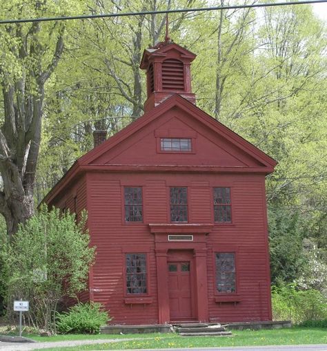 1840 school house | June 27th, 2011 Posted in Greek Revival , Schools , Southbury Old English School Building, Old Boarding School Exterior, Creepy School Building, Abandoned School Buildings, Red School House, Old Abandoned Farmhouses, Country School, Old School House, Country Church