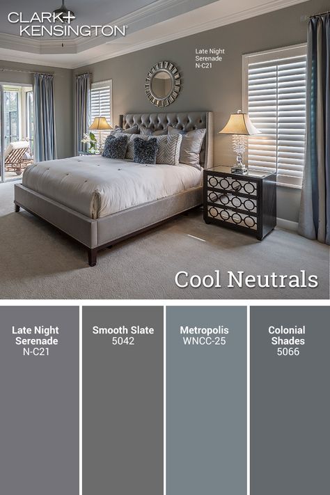 Master Bedrooms Decor Colors, Room Color Palette Ideas, Bedroom Paint Colors Master, Best Bedroom Colors, Gray Walls, Neutral Paint Colors, Bedroom Wall Colors, Bedroom Color, Neutral Paint