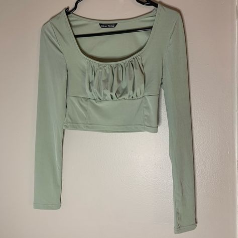 Long Sleeve Cropped Top, Stretchy Crop Tops, Red Crop Top, Wrap Crop Tops, Wrap Shirt, Crop Top Bra, Blue Crop Tops, Ribbed Crop Top, Green Long Sleeve