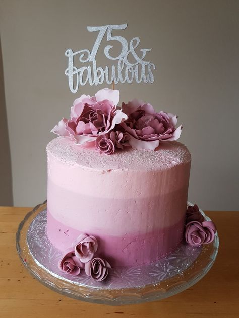 75th birthday cake Gum paste flowers Cakes For 75th Birthday Mom, 75 Th Birthday Cake Designs, 75 And Fabulous Birthday Cake, Cake 75th Birthday For Women, Birthday Cake 75 Year Old, 75th Birthday Cakes For Mom, 75 Cake Birthday, 75th Bday Cake, 75th Birthday Ideas For Mom Cake