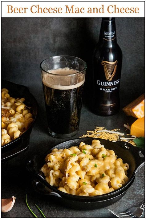 Made with a rich Guinness cheese sauce, beer mac and cheese is the most decadent macaroni and cheese recipe ever. Cheesy, creamy, deliciousness, you will absolutely love this easy adult mac and cheese. Perfect for dinner any night of the year or as a St. Patrick's Day meal. #macaroniandcheese #macandcheese #beer #dinner #Guinness #recipe #StPatricksDay #StPaddysDay #Pasta #cheese Guinness Beer Cheese, Best Mac And Cheese Recipe Easy, Cheese Baked Ziti, Balsamic Chicken Pasta, Pasta With White Beans, Good Pasta Recipes, Beer Mac And Cheese, Alfredo Spaghetti, Dinner Quick And Easy