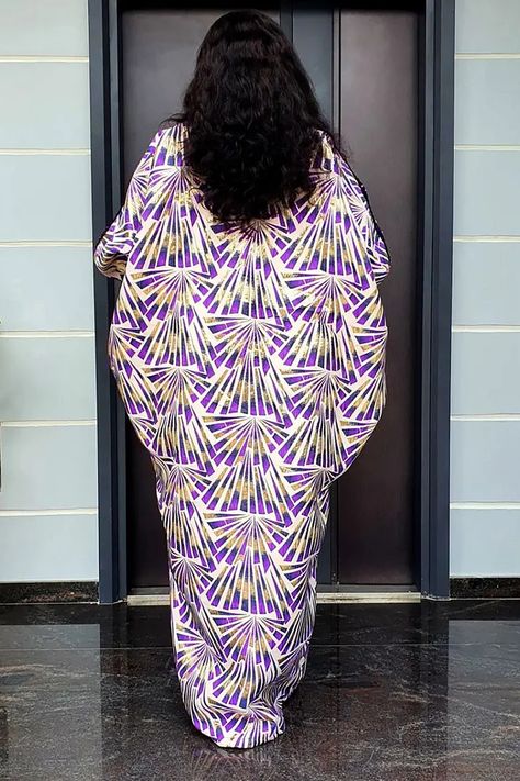 Plus Size Semi Formal Dress Purple V-Neck Sequined Loose Maxi Dress African Muslim Fashion, Plus Size African Dresses, African Dresses For Kids, Naming Ceremony, Loose Maxi Dress, Muslim Fashion Dress, Rainbow Dress, Event Outfit, African Clothing Styles