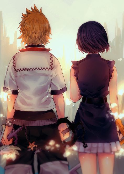 Roxas And Xion, Xion Kingdom Hearts, Kingdom Hearts Worlds, Roxas Kingdom Hearts, Kingdom Hearts Wallpaper, Kingdom Hearts Fanart, Kingdom Hearts Art, Kingdom Heart, Kingdom Hearts 3