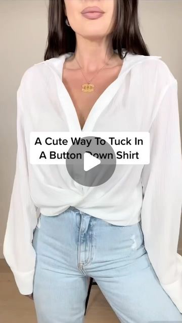 4,638 likes, 16 comments - chicmeofficialJune 30, 2022 on : "A Cute Way To Tuck In a Button Down Shirt Yayy or Nay? credit: @kristinakacheeva". How To Wear Shirt In Different Ways, White Button Shirt Outfit, How To Tuck A Button Down Shirt, How To Tie A Button Down Shirt, White Button Down Shirt Outfit Work, Ways To Wear A Button Up Shirt, How To Style A White Button Up, How To Style A Button Up Shirt Women, Button Down Shirt Hacks