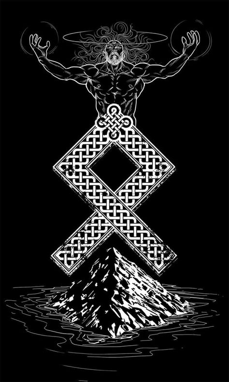 Odal Rune, A Tattoo, White, Black