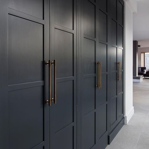 Bank Of Tall Kitchen Units, Secret Door To Utility Room, Secret Utility Room Door, Hidden Utility Room In Kitchen, Richard Burke, Burke Design, Utility Ideas, Hidden Doors In Walls, Secret Doors