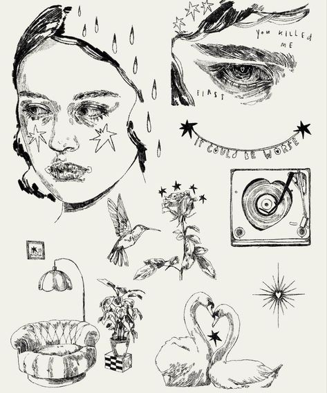 Flash Sheets, Artist Tattoo, Tattoo Artwork, Tattoo Flash Art, Arte Inspo, Arte Sketchbook, Dope Tattoos, Piercing Tattoo, Mini Tattoos