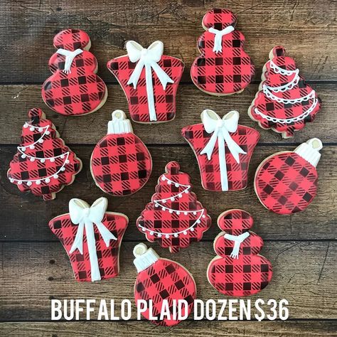 Dozen buffalo plaid sugar cookies. $36. Pickup Jersey Village 12/22 or 12/23 between 9am-12pm. PM me with your PayPal email to order. Plaid Sugar Cookies, Plaid Christmas Cookies, Decorating Christmas Sugar Cookies, Plaid Cookies, Wreaths For Windows, Decorated Christmas Sugar Cookies, Christmas Tree Sugar Cookies, Tree Sugar Cookies, Christmas Sugar Cookies Easy