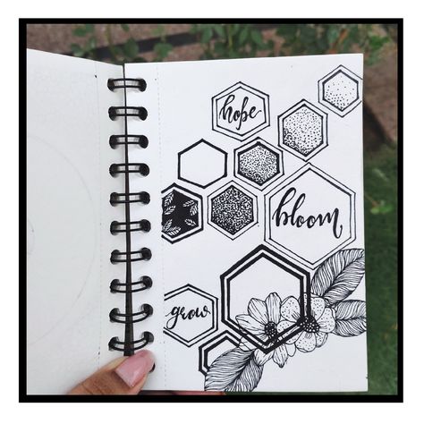 Hexagon Sketch, Hexagon Art Drawing, Hexagon Drawing, Hexagon Art, Sketches Doodles, Art Sketches Doodles, Keep Growing, Lino Cut, Random Art