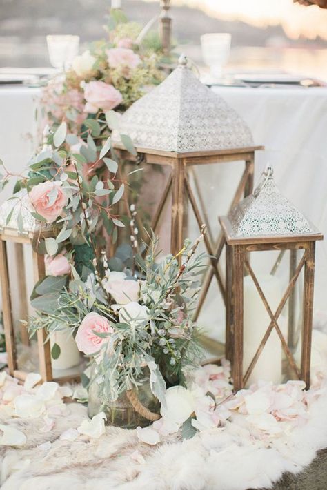 wedding lanterns with flowers via Simply Sweet Photography & Nomo Akisawa / http://www.himisspuff.com/100-unique-and-romantic-lantern-wedding-ideas/ Lanterns With Flowers, Lantern Decor Wedding, Beach Wedding Decorations Reception, Wedding Ceremony Ideas, Lantern Centerpieces, Rustic Lanterns, Wedding Lanterns, Beach Wedding Inspiration, Country Club Wedding