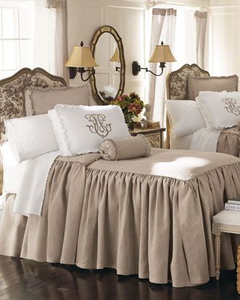 Legacy Bedding from Neiman Marcus French Country Bedrooms, Traditional Bed, Linen Bedroom, Dreamy Bedrooms, Remodel Bedroom, Beautiful Bedding, White Bedroom, Guest Bedrooms, Beautiful Bedrooms