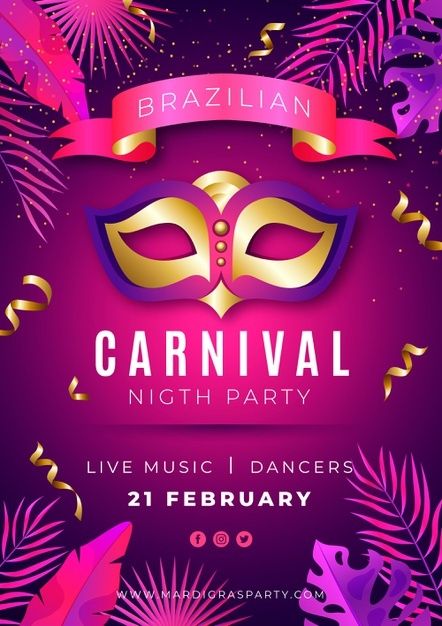 Carnival Poster Design, Flyer Carnaval, Carnival Poster, Carnival Background, Carnival Design, Carnival Dancers, Brazilian Carnival, Carnival Invitations, Brazil Carnival