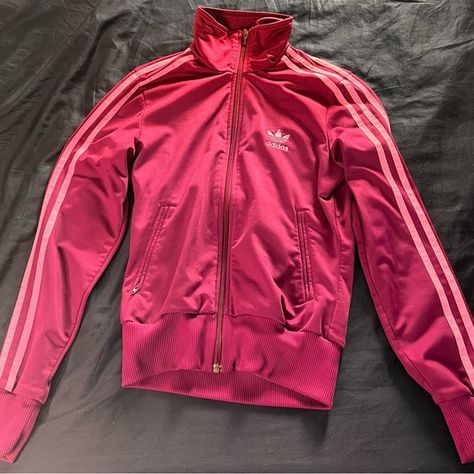 Magenta Adidas Zip-Up Hoodie Adidas Vintage Jacket, Adidas Zip Up Hoodie, Hoodie Adidas, Juicy Couture Tracksuit, Adidas Zip Up, Adidas Tracksuit, Adidas Sweater, Adidas Girl, Uk Clothing