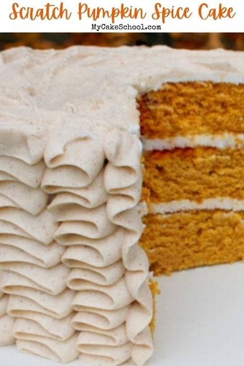 Pumpkin Spice Cake Homemade Pumpkin Spice Cake, Orange Spice Cake, Pumpkin Spice Cake Recipe, Doctored Cake Mix Recipes, Spice Cake Recipe, Fall Cake Recipes, Spice Cake Recipes, Thanksgiving Cakes, Pumpkin Cake Recipes