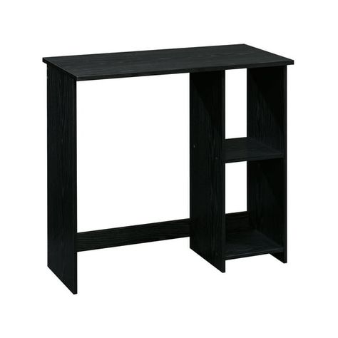 Space Writing, Black Computer Desk, Small Writing Desk, Black Writing Desk, Essential Office Supplies, Desks For Small Spaces, 2 Shelves, Small Space Solutions, Laptop Desk