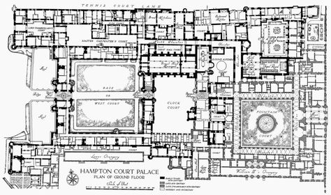 Plan 1: Hampton Court Palace Ground Floor | British History Online Palace Blueprints, Palace Floor Plan, Palace Floor Plan Royal, Indian Palace, Japanese Palace Floor Plan, Historic Mansion Floor Plan, Blenheim Palace Floor Plan, Castle Plans, Castle Floor Plan