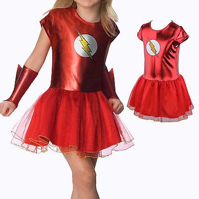 Girls Superhero Flash Comic Cosplay Fancy Dress Tutu Costume Outfit 3-8 Years UK Flash Halloween Costume, Girl Superhero Costumes, Superhero Dress Up, Superhero Fancy Dress, Flash Superhero, Superhero Dress, Flash Costume, Tutu Costumes, Toddler Costumes