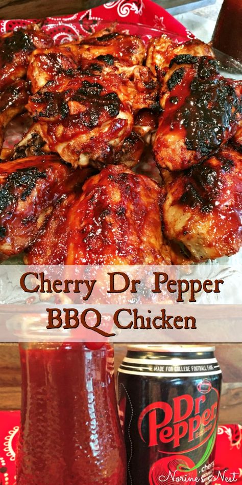 Dr Pepper Bbq Chicken, Pepper Bbq Sauce, Cherry Dr Pepper, Dr Pepper Bbq Sauce, Cherry Chicken, Chicken Grilled, Chicken Bbq, Grilled Chicken Recipes, Smoked Food Recipes