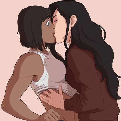 Korra And Asami Spicy, Kora And Asami Comics, Wlw Art Spicy, Kora And Asami, Asami And Korra, Asami X Korra, Korra Comic, Korra Asami, Korra And Asami