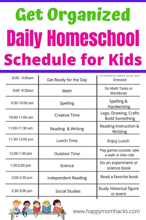 Make teaching Homeschool stress-free with this easy to follow daily homeschool schedule for kids. Kindergarten Homeschool Schedule, Homeschool Schedule Printable, Homeschool Daily Schedule, Homeschooling Schedule, Learning Corner, Preschool Schedule, Printable Kindergarten, Spelling And Handwriting, Homeschool Routine