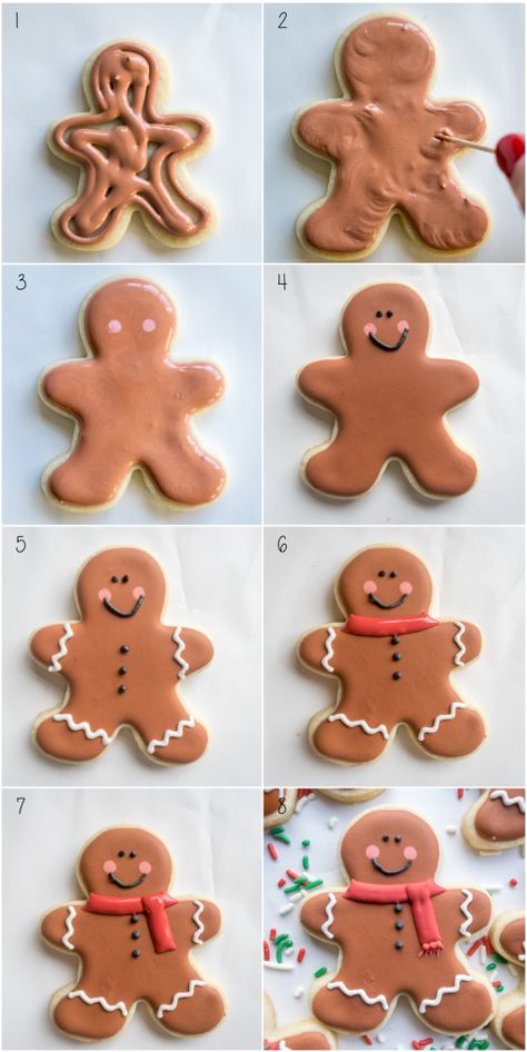 Jul Kaka, Cookies With Icing, Christmas Sugar Cookies Decorated, Gingerbread Cookies Decorated, Cute Christmas Cookies, Cookies Gingerbread, Cookies Sugar, نباتات منزلية, Ginger Bread Cookies Recipe