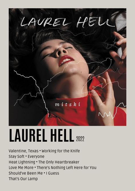 Laurel hell by Mitski album poster Minimalist Music, Music Poster Ideas, Silly Bands, Polaroid Poster, Music Poster Design, Love Me More, Minimal Poster, Music Album Covers, Indie Pop