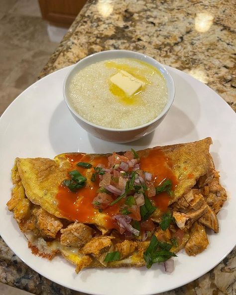 Breakfast Grits, Chicken Omelette, Wing Sauce Recipe, Pot Simmer, Crystal Hot Sauce, Wing Sauce Recipes, Egg Omelette, Low Card, Healthy Eating Diets