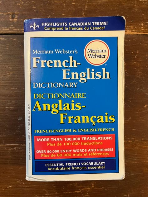 French Learning Books, Canadian French, French Dictionary, Vocabulary Book, Contemporary Books, English Dictionary, English And French, French English, French Phrases