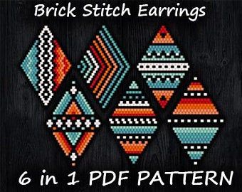 Bead Jewelry Patterns, Seed Bead Jewelry Patterns, Native Beading Patterns, Stitch Earrings, Beadwork Designs, Earrings Pattern, Beaded Earrings Diy, Brick Stitch Pattern, Brick Stitch Earrings