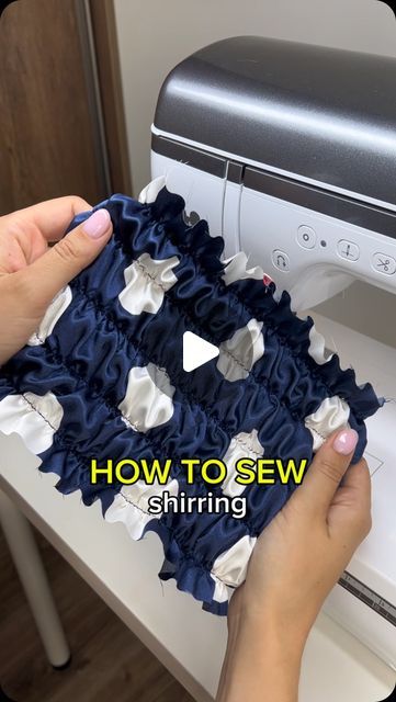 Julija Gobere | An alternative shirring method🤗  Sometimes shirring with elastic thread in the bobbin might be difficult, so try this alternative method... | Instagram Shirred Fabric, Elastic Thread, Technology Fashion, Learn To Sew, Sewing Hacks, Sewing Fabric, Sewing Tutorials, Heavy Weight, Sewing Projects