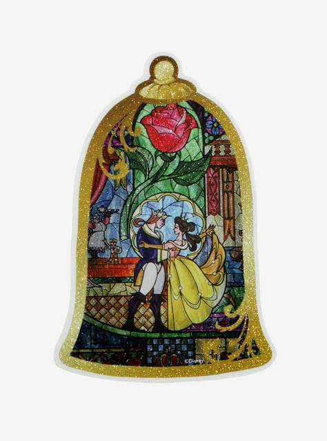 Belle And The Beast, Disney Wall Decor, Disney Wall Art, Window Laptop, Disney Wall, Disney Traditions, Glass Decals, Glass Cloche, Disney Shop