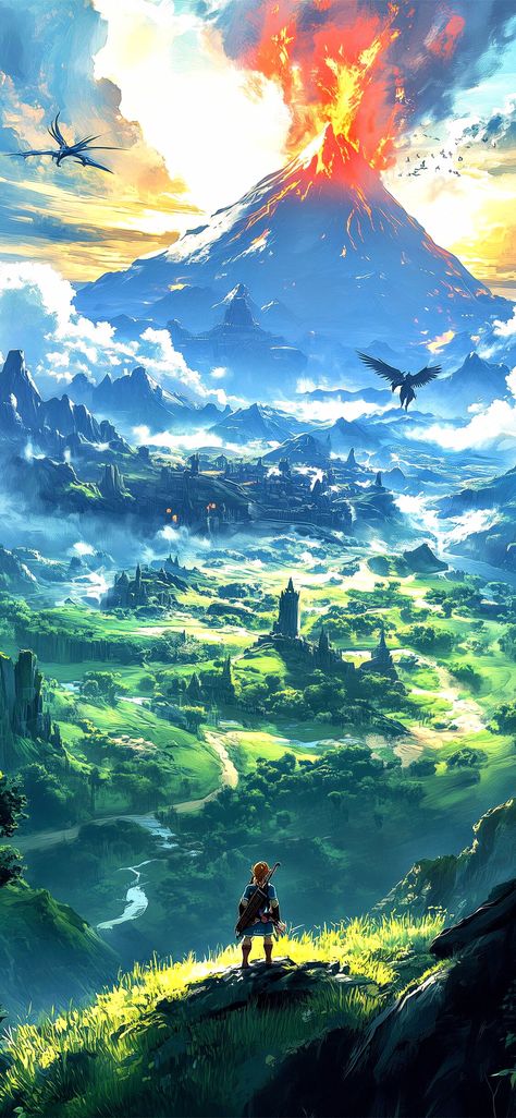 Legend Of Zelda Botw Wallpaper, Zelda Wallpaper Phone, The Legend Of Zelda Wallpaper Iphone, Legend Of Zelda Landscape, Legend Of Zelda Wallpaper Aesthetic, Zelda Scenery, Zelda Lockscreen, Legend Of Zelda Background, Breath Of The Wild Landscape