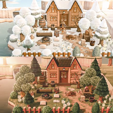 Happy Home Paradise, Winter House Exterior, Video Game Decor, In The Beginning God, Vintage Cottagecore, New Animal Crossing, Happy Home, Winter House, Cute Characters