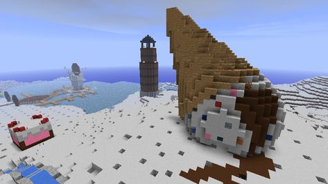 Ice Cream Cone Help? - Screenshots - Show Your Creation - Minecraft Forum - Minecraft Forum Winter Wonderland Minecraft, Minecraft Candyland, Minecraft Wonderland, Fairytale Minecraft, Wonderland Minecraft, Candy Minecraft, Minecraft Food, Minecraft Theme, Ice Crea