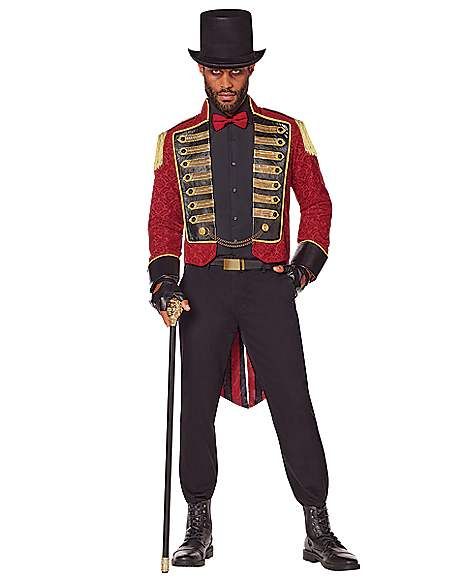 Adult Ringmaster Jacket - Spirithalloween.com Burgular Costume, Ringmaster Jacket, Circus Ringmaster Costume, Circus Ringmaster, Home Halloween Costumes, Ringmaster Costume, Unique Couple Halloween Costumes, Come One Come All, Maroon Jacket