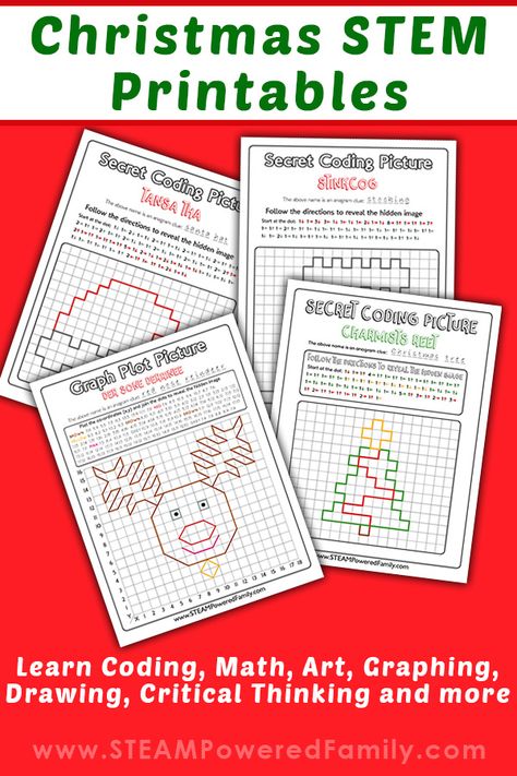 Christmas Algebra Activities, Coding Stem Activities, Christmas Activities For Upper Elementary, Christmas Stem Middle School, 5th Grade Math Christmas Activities, Christmas Stem Activities Middle School, Christmas Math Activities 3rd Grade, Christmas Maths Activity, Christmas School Homeschool