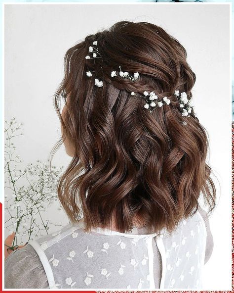 Short Bridal Hair, Hairstyles Homecoming, Prom Hairstyles For Short Hair, Hairdos For Short Hair, Christmas Hairstyles, Peinados Fáciles Para Cabello Corto, Short Wedding Hair, Wedding Hair Down, Penteado Cabelo Curto