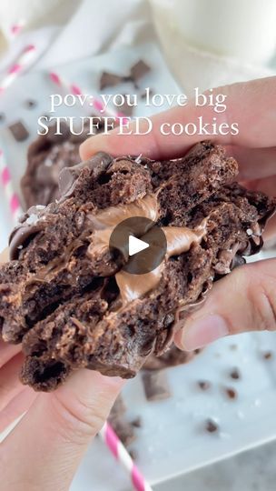 1.4K views · 250 reactions | STUFFED Triple Chocolate Cookies 😍

Big & THICK Nutella Triple Chocolate Cookies STUFFED and baked to perfection! The recipe is HERE!!!

✨ comment “BAKE” and I’ll send it straight to your DMs!

✨ Follow @lemon_peony for more gooey cookie recipes you can’t resist!


#stuffedcookies #gourmetcookies

what to make today
food photography
eat capture share
eat pretty things
make it delicious
baking love
baking
baking time
baking from scratch
Chocolate Chip
Cookie Day
melty chocolate
chocolate chip cookies
chocolate cookies
stuffed Cookie Recipes #cookierecipes #easydesserts #bestdessert | Julie Smithson | Easy Cookie & Dessert Recipes | James Quinn · A Gentle Sunlight (Sped Up Version) Stuffed Cookie Recipes, Cookie Dessert Recipes, Cookie Recipes Gooey, Chocolate Chip Cookies Chocolate, Chocolate Chocolate Chip Cookies, Baking From Scratch, Cookies Stuffed, Triple Chocolate Cookies, Gooey Cookies