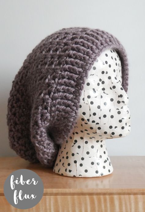 Estelle Crochet Slouch Hat, Free Pattern + Video Tutorial - fiberfluxblog.com Slouch Hat Pattern Free, Crochet Slouch Beanie, Slouch Hat Pattern, Crochet Beanie Pattern Free, Crochet Slouch Hat, Beanie Crochet Pattern, Crochet 101, Elegant Crochet, Crochet Tutorial Pattern