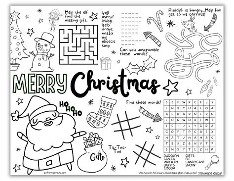 Christmas Coloring Activities For Kids - Free Printable — Gathering Beauty Christmas Printables Free Kids, Coloring Activities For Kids, Free Printable Christmas Coloring Pages, Christmas Printable Activities, Christmas Maze, Fun Coloring Pages, Holiday Worksheets, Free Christmas Coloring Pages, Christmas Coloring Sheets