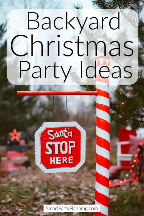 Backyard Christmas Party, Christmas Party Decor Ideas, Backyard Christmas, Teen Christmas Party, Outdoor Christmas Party, Outdoor Holiday Party, Christmas Party Ideas, Christmas Party Decor, Party Decor Ideas