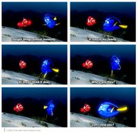 Same here!! Disney Movie Humor, Dory Short Term Memory, Finding Dory Movie Poster, Nemo Just Keep Swimming, Finding Nemo Movie Scenes, Nemo Memes, Short Term Memory, Memory Storage, Disney Pixar Movies