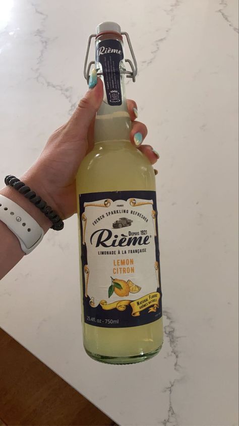 #drinks #lemon #french #aesthetic #summer Lemonade Bottle Aesthetic, Lemonade Bottle, Bottle Aesthetic, Sparkling Lemonade, Drinking Hot Water, French Aesthetic, Small Cafe, Grocery Items, Gold Peak Tea