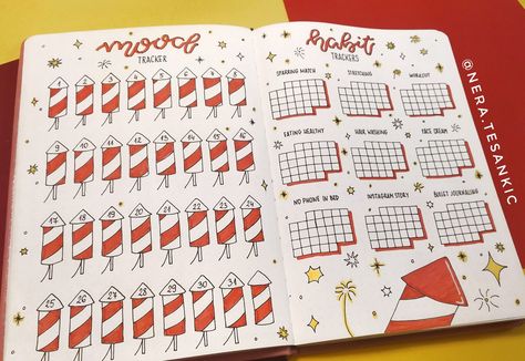 Fireworks Mood Tracker, July Bullet Journal Habit Tracker, Bujo January Mood Tracker, January Bullet Journal Habit Tracker, Firework Bullet Journal, July Bullet Journal Mood Tracker, Bullet Journal January Theme, January Bullet Journal Mood Tracker, Bujo January Theme